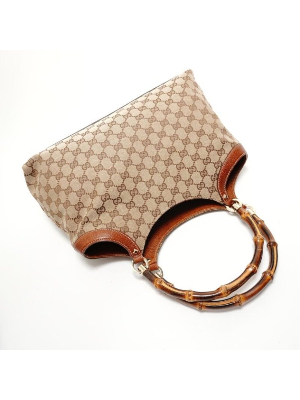 ★SOLD★ Gucci Shoulder Bag GG Canvas Bamboo - Picture 8 of 10